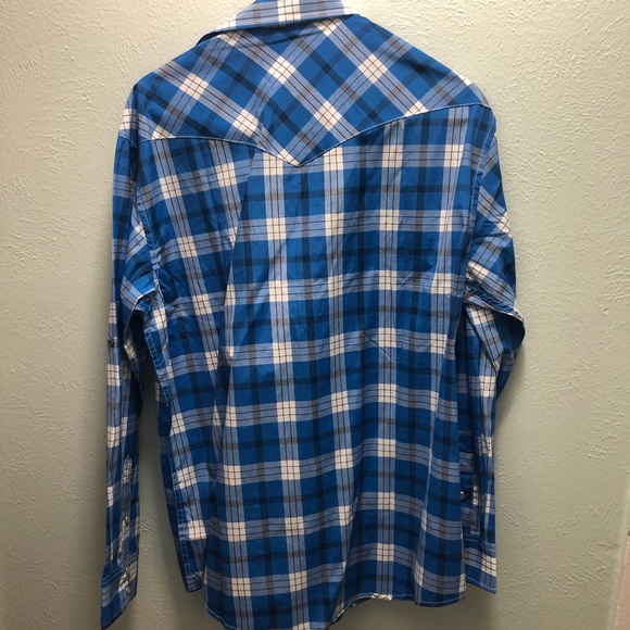 Blue & White Plaid Shirt! - Picture 2 of 3